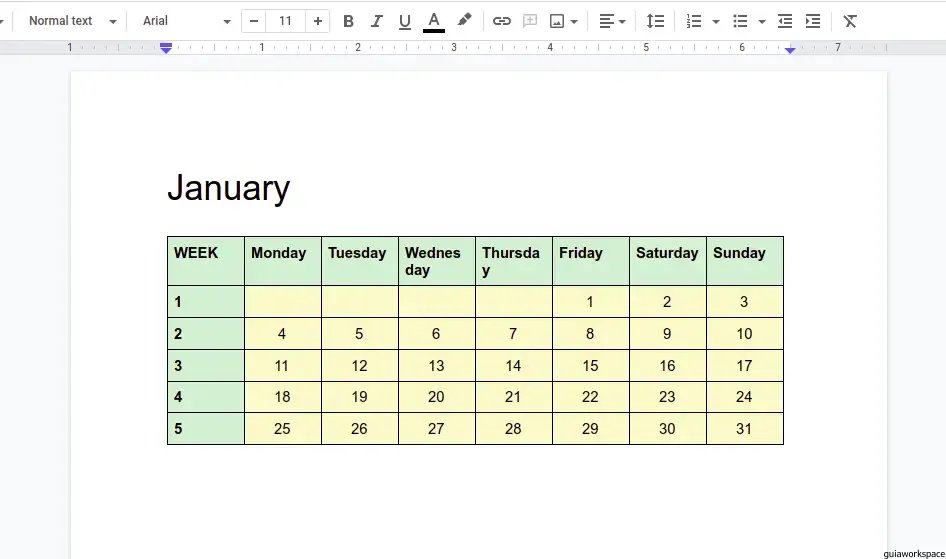 Cómo crear un calendario en Google Docs GuiaWorkspace