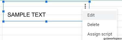 Cuadros de texto en Google Sheets