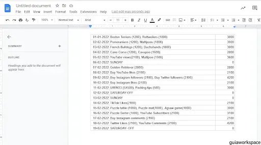 incrustar Google Sheets en Google Docs