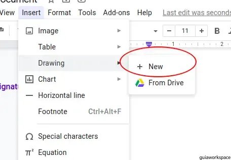 Cómo insertar firma en Google Docs