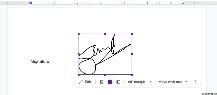Cómo insertar firma en Google Docs