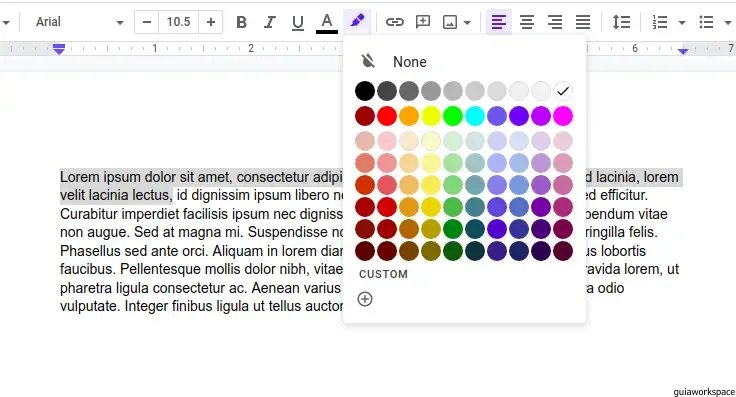 Cómo resaltar texto en Google Docs