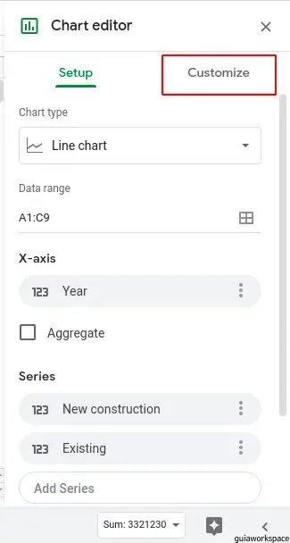 Cómo hacer un gráfico lineal en Google Sheets.