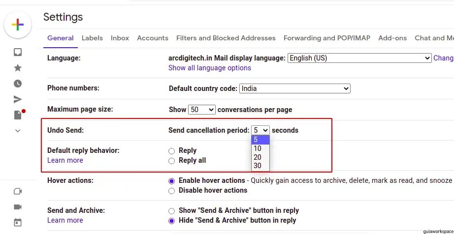 cómo anular el envío de un correo electrónico en gmail