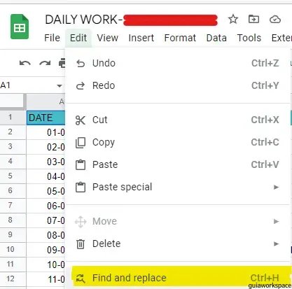 Cómo buscar y reemplazar en Google Sheets