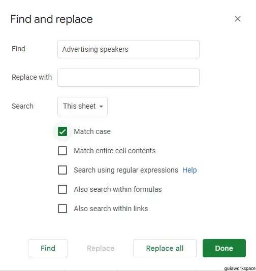 Cómo buscar y reemplazar en Google Sheets