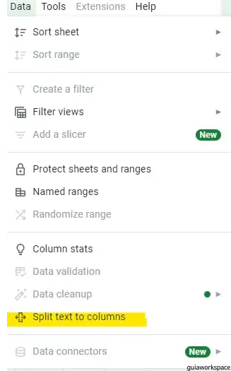 Cómo separar nombres en Google Sheets