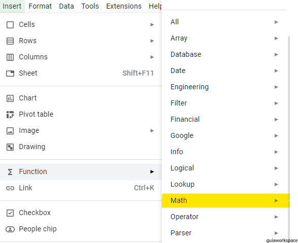 Números redondos en Google Sheets