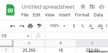 Números redondos en Google Sheets