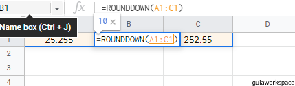 Números redondos en Google Sheets