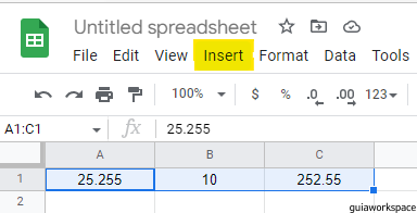 Números redondos en Google Sheets