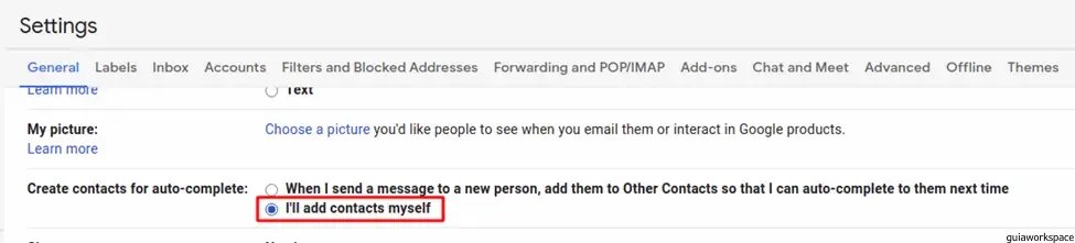 Cómo evitar que Gmail agregue contactos automáticamente