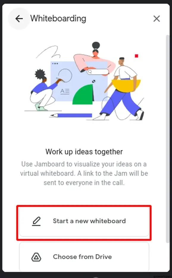 Cómo utilizar una pizarra en Google Meet