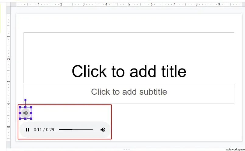 cómo agregar grabación de audio a diapositivas de Google