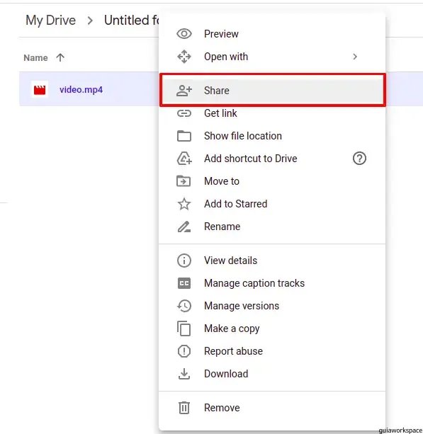 Cómo compartir vídeos en Google Drive