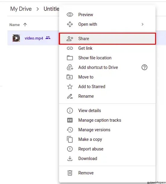 Cómo compartir el enlace de Google Drive