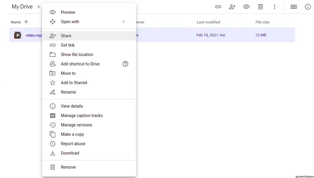 Pasos para compartir un enlace de Google Drive
