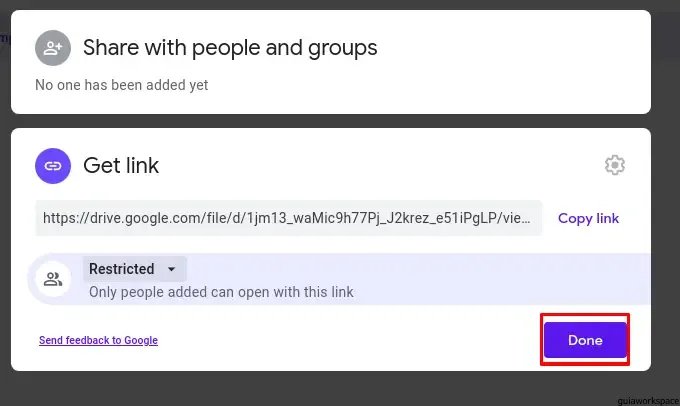 Cómo compartir el enlace de Google Drive