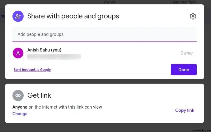 Cómo compartir el enlace de Google Drive