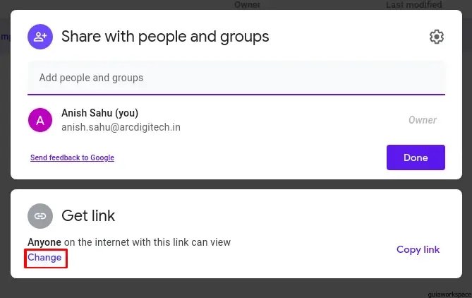 Cómo compartir el enlace de Google Drive