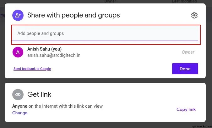 Cómo compartir el enlace de Google Drive