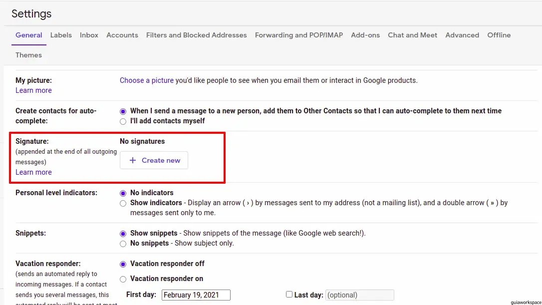 Pasos para agregar una firma en Gmail