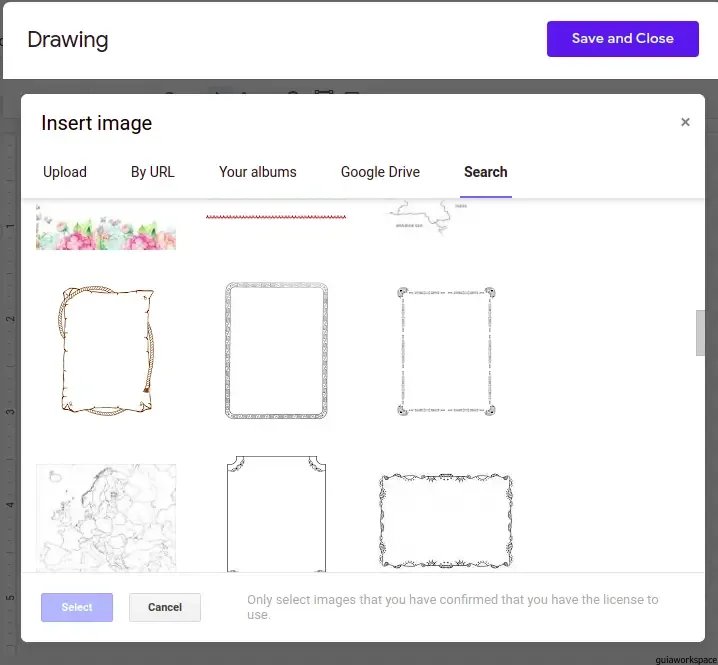 cómo insertar un borde en google docs