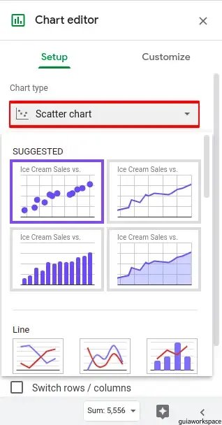 Cómo hacer un diagrama de dispersión en Google Sheets