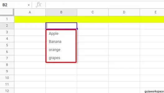 Cómo agregar una lista desplegable en Google Sheets