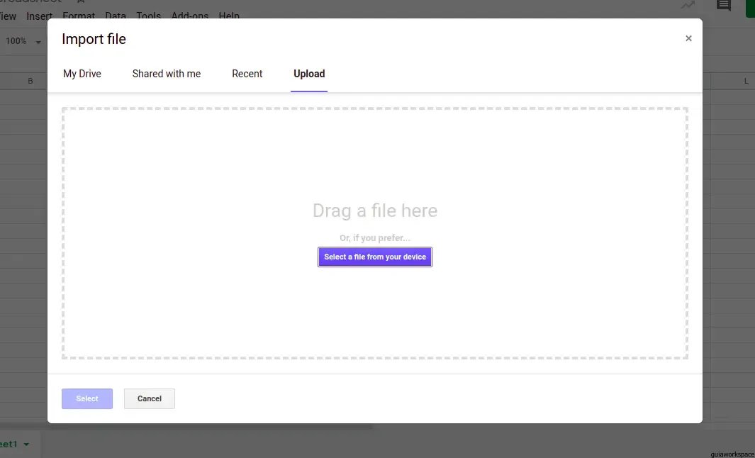 Pasos para abrir un archivo CSV en Google Sheets