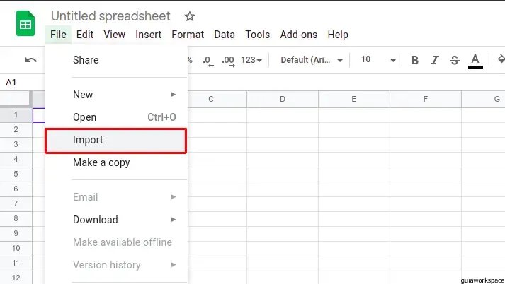 Abrir un archivo CSV en Google Sheets