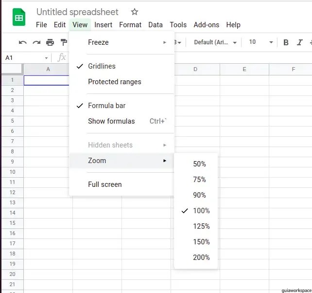 Alejar en Google Sheets