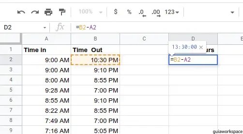 Calcular el tiempo en Google Sheets
