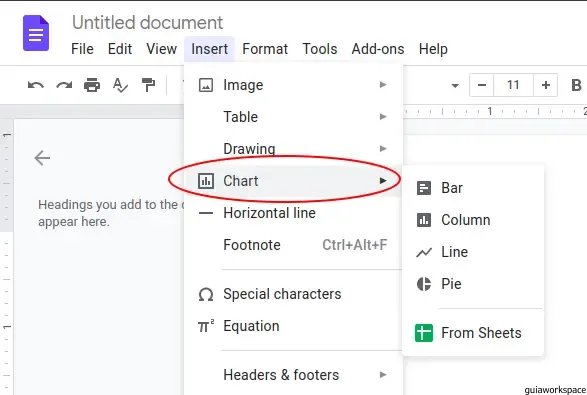 Cómo hacer un gráfico en Google Docs